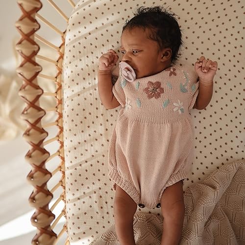 Miniatura 3 de mushie Sábana bajera de muselina extra suave para cuna MINI  24 x 38 pulgadas (Bloom)