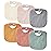 POIKSHARK 6-Pack Muslin Baby Bibs for Unisex Boys Girls, Solid Colors, Soft Cotton Baby Drool Bibs, Drooling and Teething Bibs for Infant, Newborn - Neutral