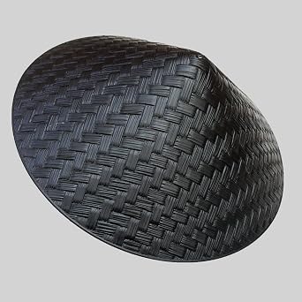 Black Plastic Samurai Hat Japanese Hat Dia.17.5 Deepth 5.5