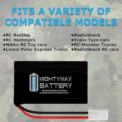 Miniatura 5 de Mighty Max Battery Batería NiMH de 9.6V 2000mAh para 1995 Nikko LANDSLIDER RC ATV CAR Truck
