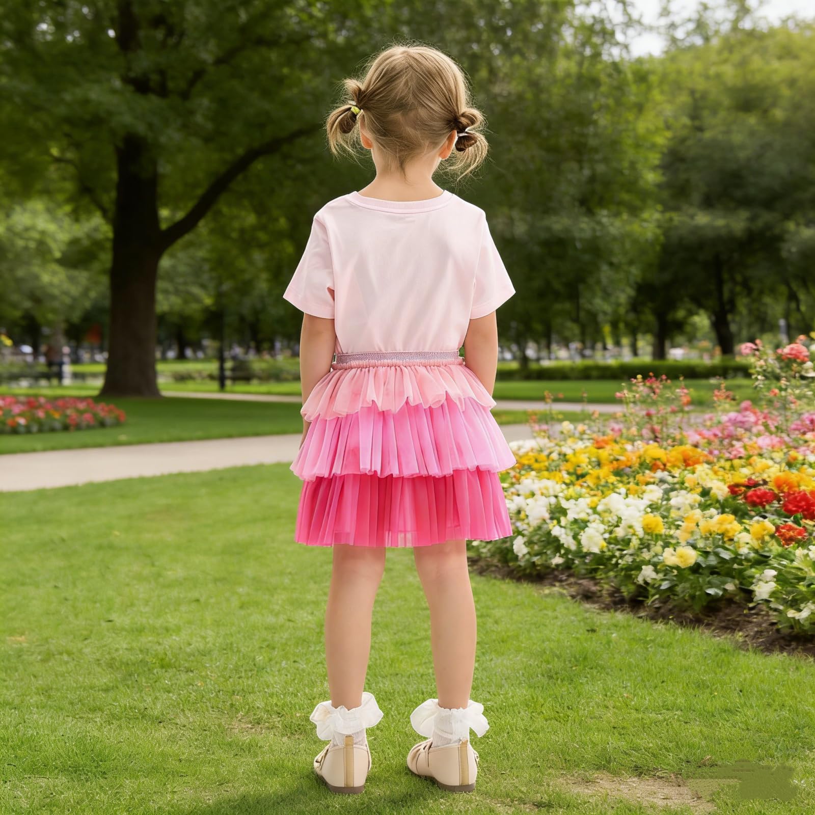 Miipat Falda Tutu para Niñas, 3 Capas Tul con Forro la Princesa Faldas de Tutú Arcoíris Corta con Cintura Elástica para Fiesta de Cumpleaños Danza