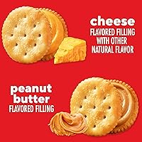 Vista 4 de RITZ Galletas para sándwiches de mantequilla de maní y queso, paquete variado de galletas para sándwiches, 32 paquetes de sándwiches.