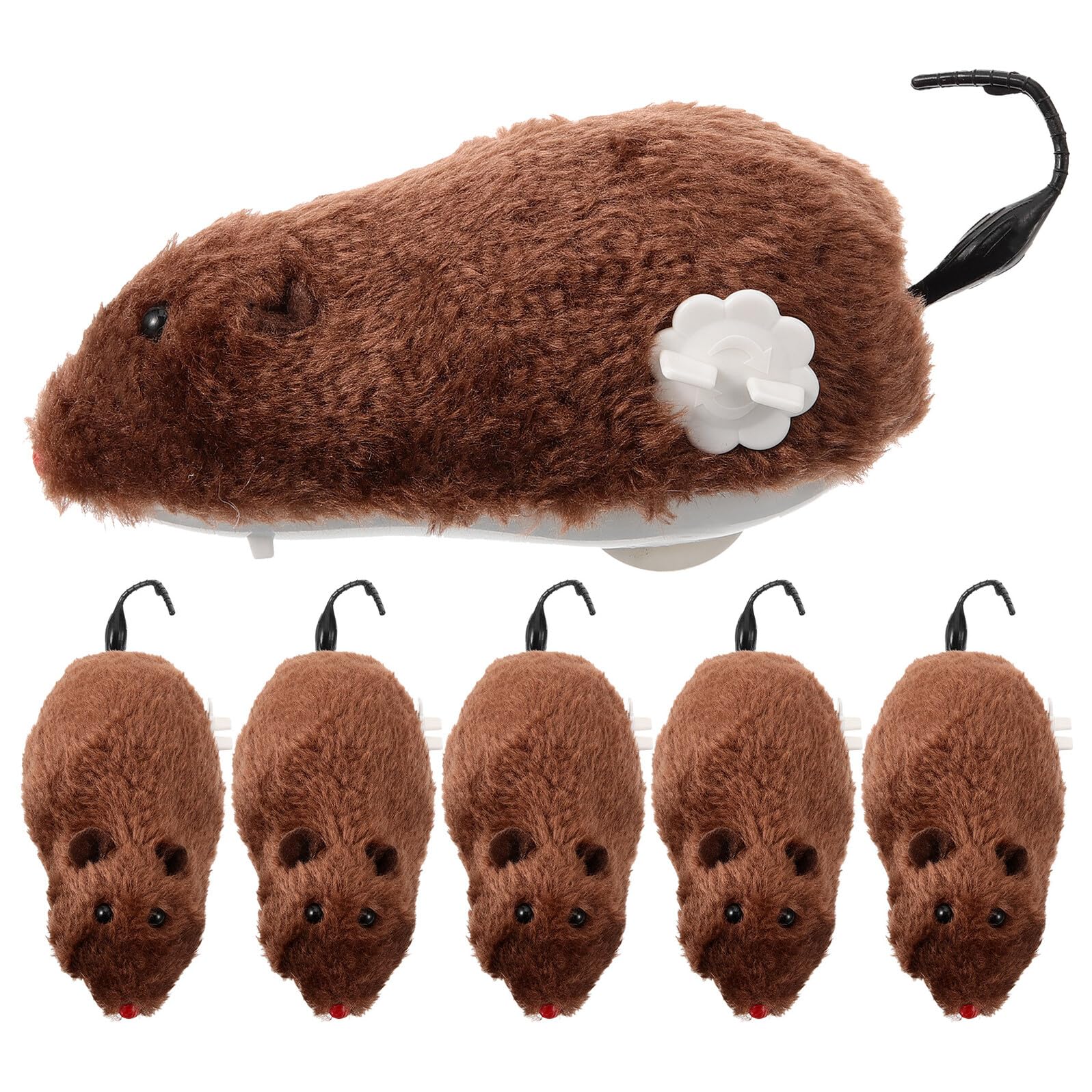 Juguete de cuerda para gatos que evita el aburrimiento con ratones mecánicos de peluche ifundom