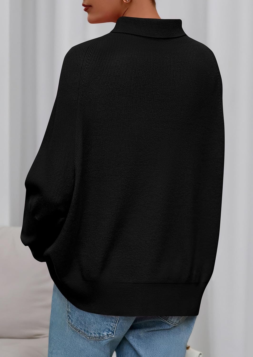 PRETTYGARDEN Fall Sweaters for Women 2026 Winter Clothing Batwing Sleeve Casual Loose Knit Turtleneck Sweater Holiday Outfits - Image 4