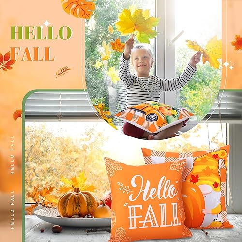 Miniatura 4 de Juego de 16 fundas de almohada para primavera, verano, otoño e invierno, para el hogar, diseño a cuadros, diseño floral, camión, girasol, abeja,