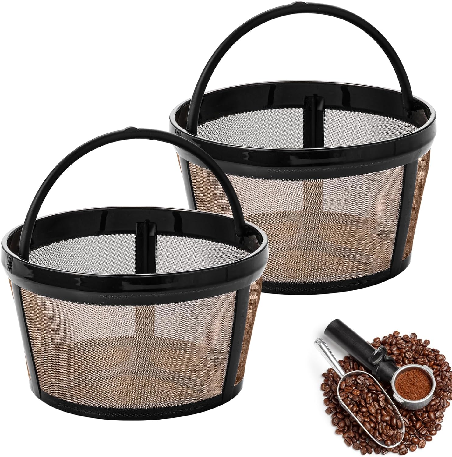 Prasacco 2 Pack Reusable Coffee Filter 812 Cup, Coffee