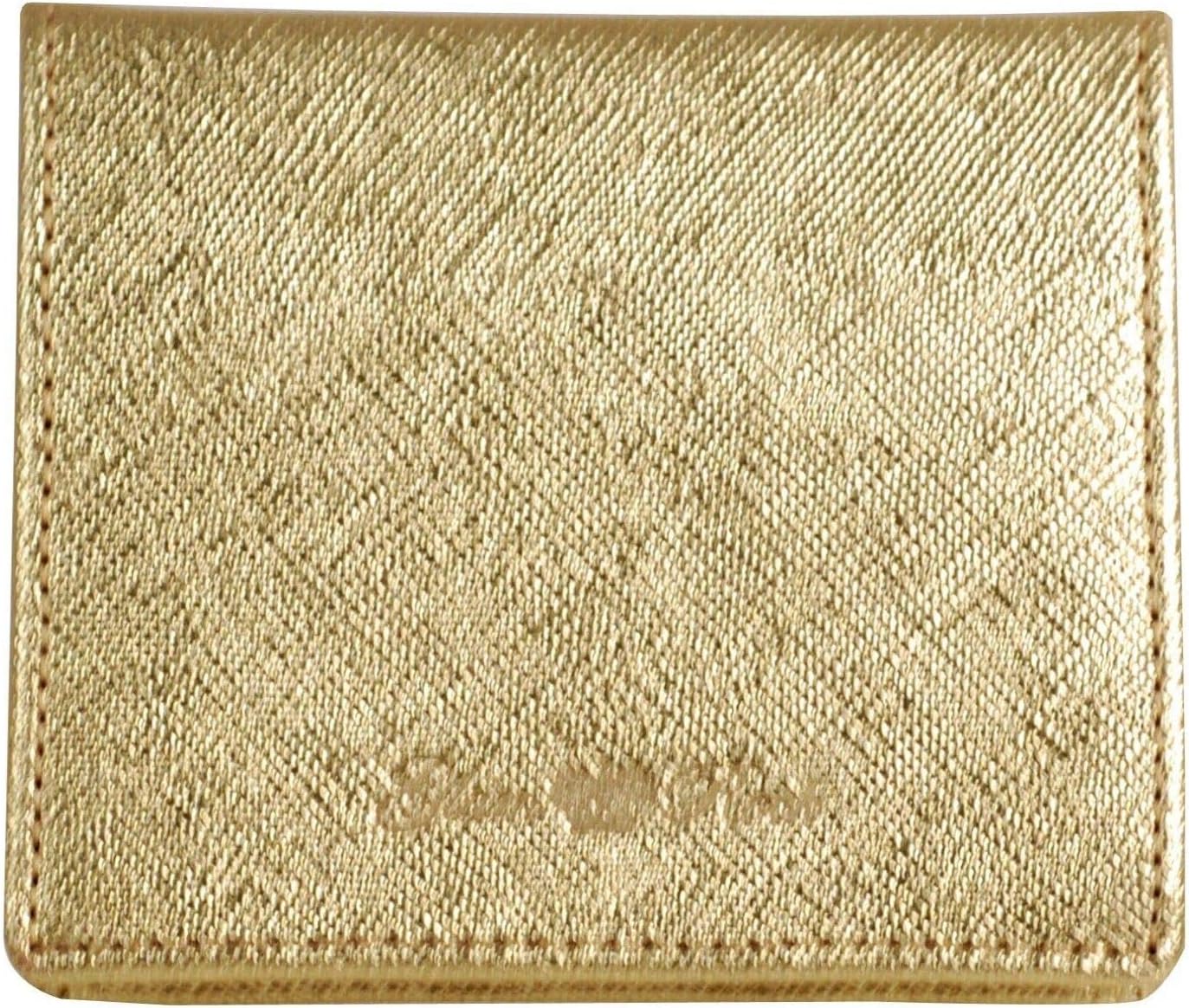 Glam Rock Gold Saffiano Leather Snap Close Coin Holder