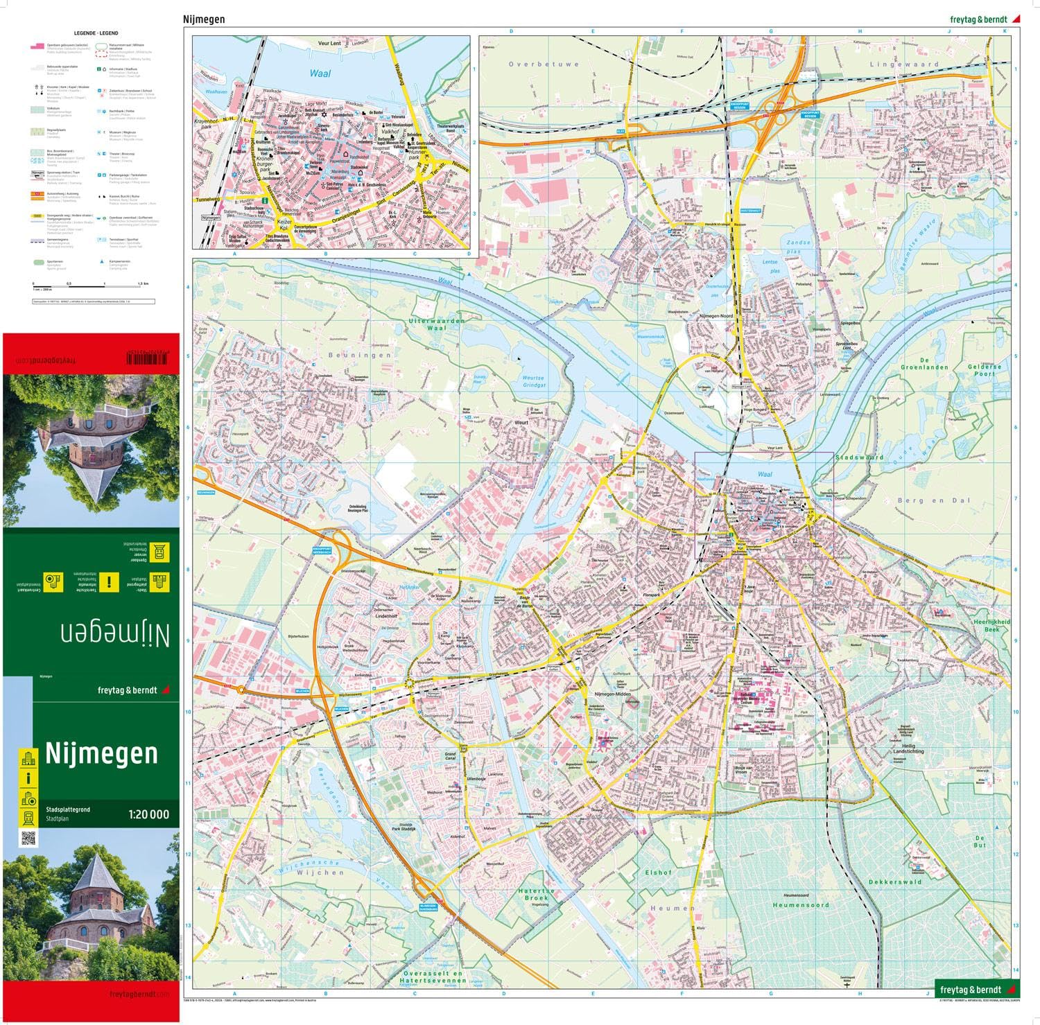 Nijmegen, Stadtplan 1:20.000, freytag & berndt: Stadsplattegrond schaal 1 : 20.000 (freytag & berndt Stadtpläne)