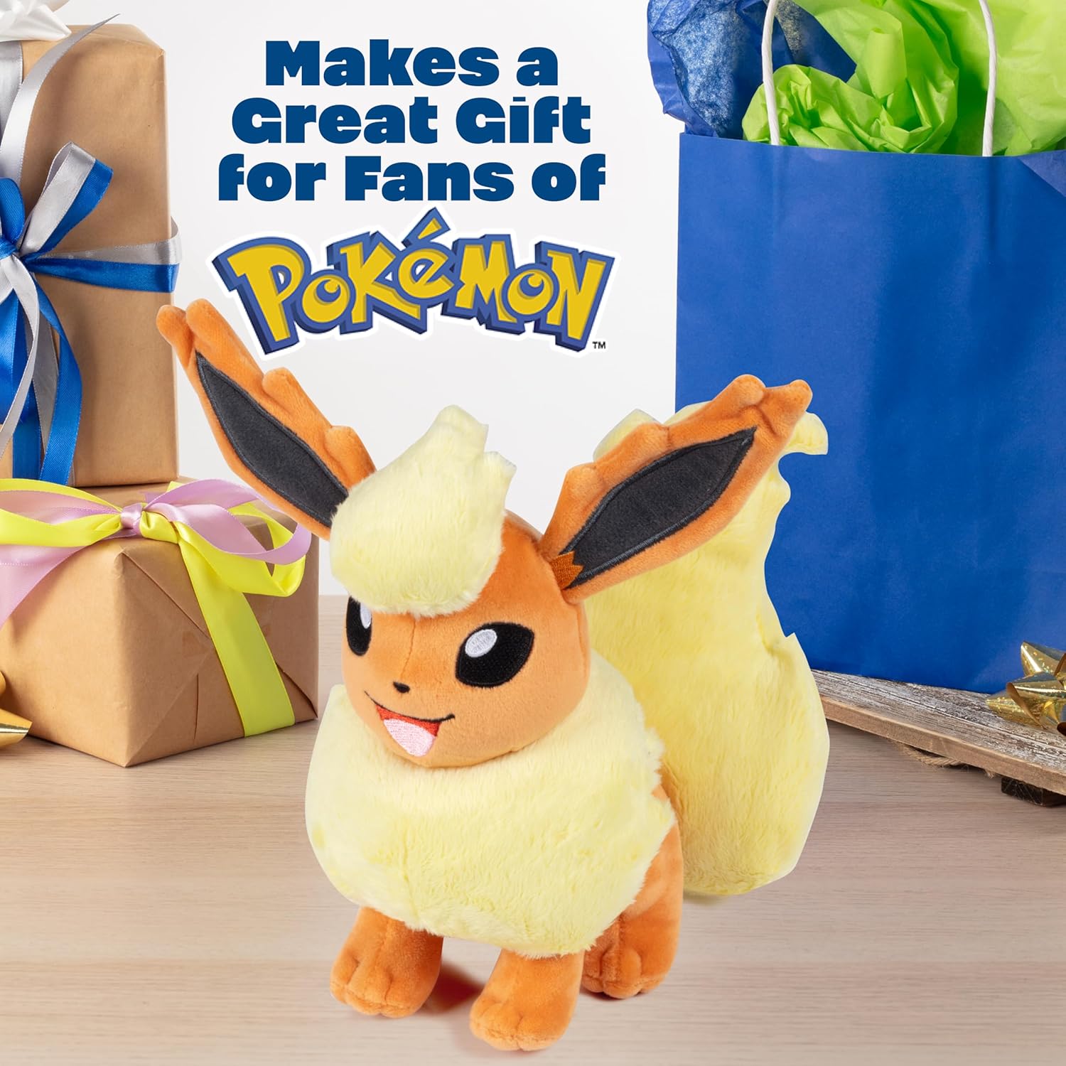 Pokémon 8" Flareon Plush - Officially Licensed - Eevee Evolution - Authentic Soft Stuffed Animal Toy Figure - Gift for Kids, Boys, Girls - 2+
