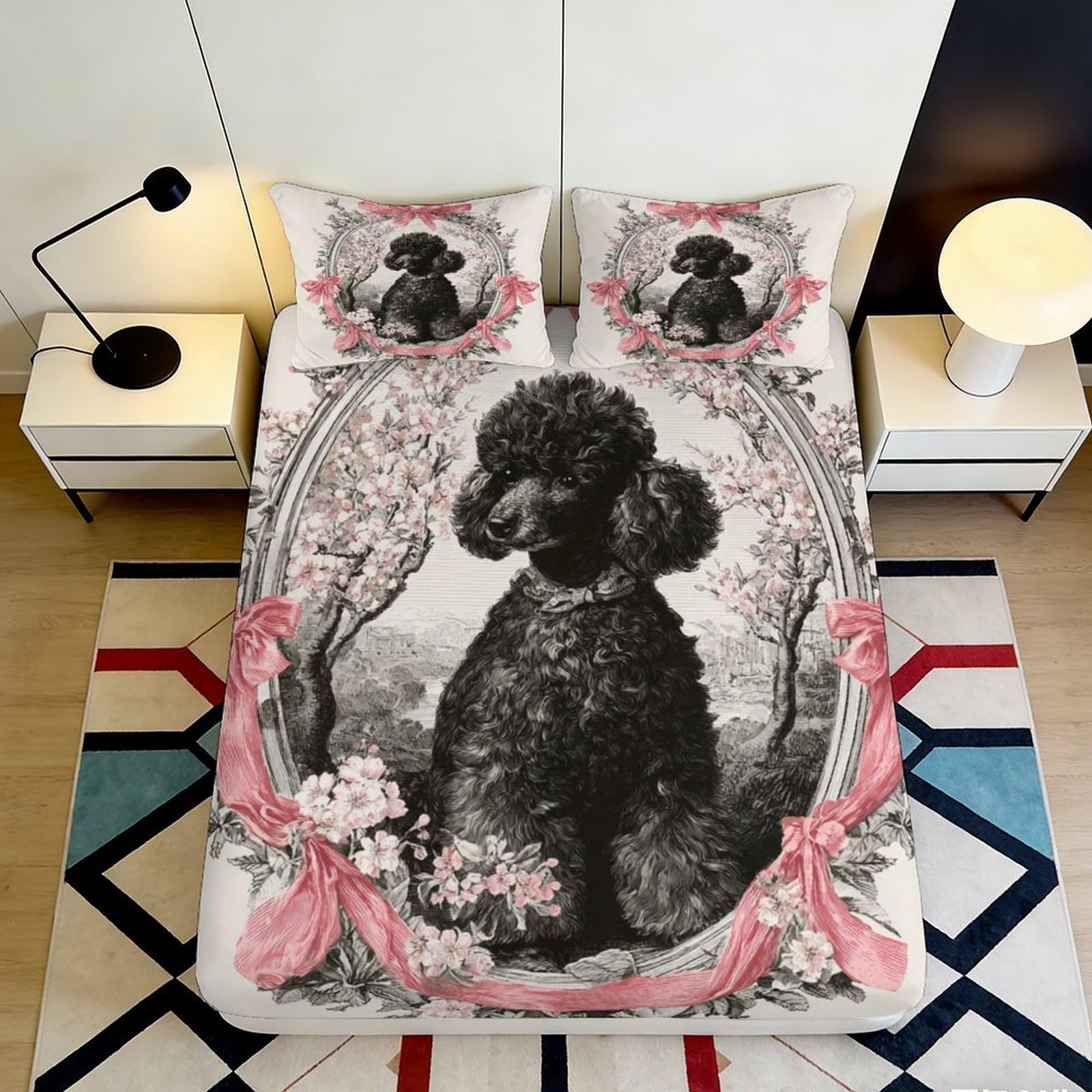 3D Printed Tropical Plants Fitted Sheet Microfiber Deep Pocket Bird Floral Mattress Fitted Cover Non-Slip Washable Bedding 140x200x25cm