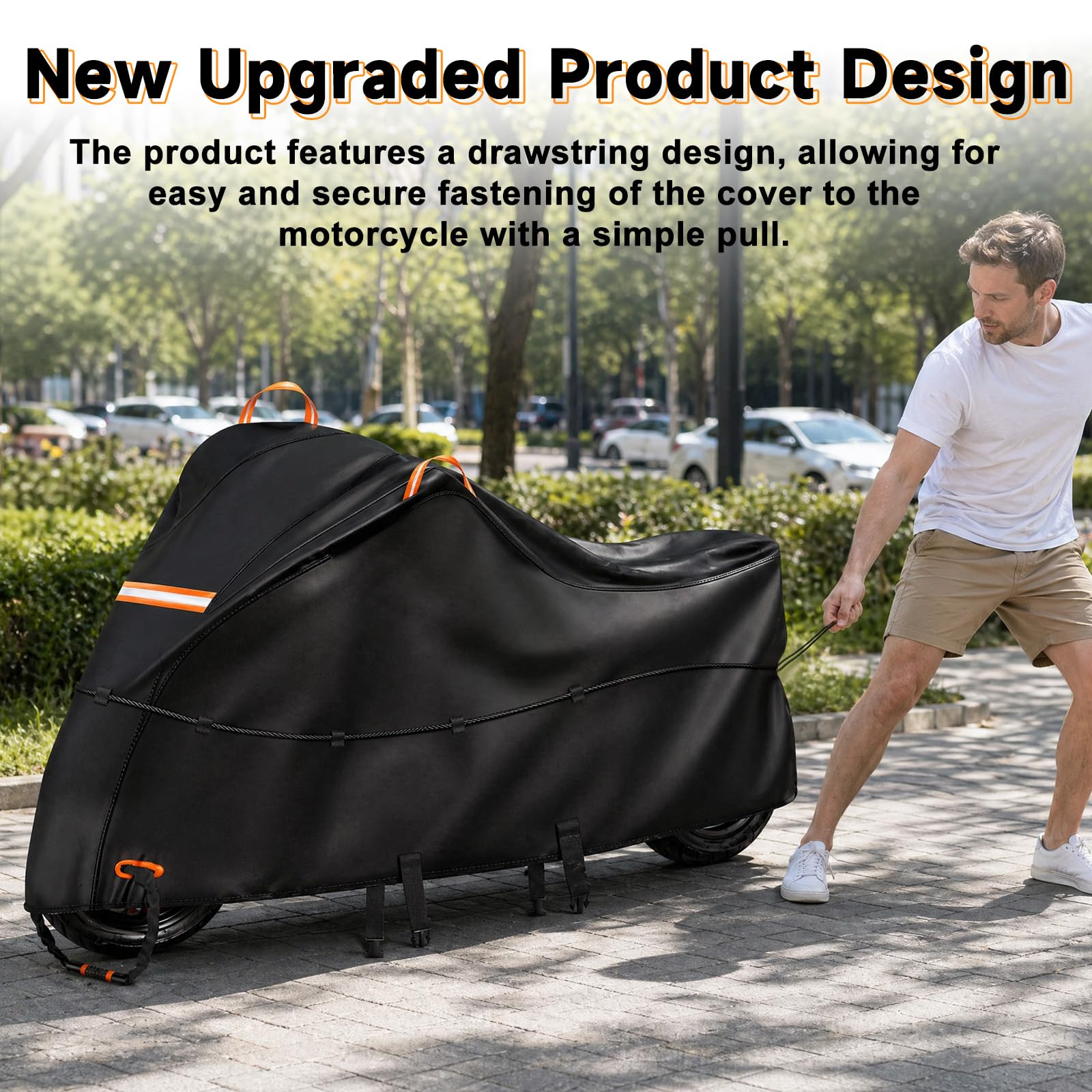 Funda para moto 600D impermeable y resistente al invierno – Funda universal con parasol para Honda, Yamaha, BMW y muchos modelos, para exterior para garaje y viajes