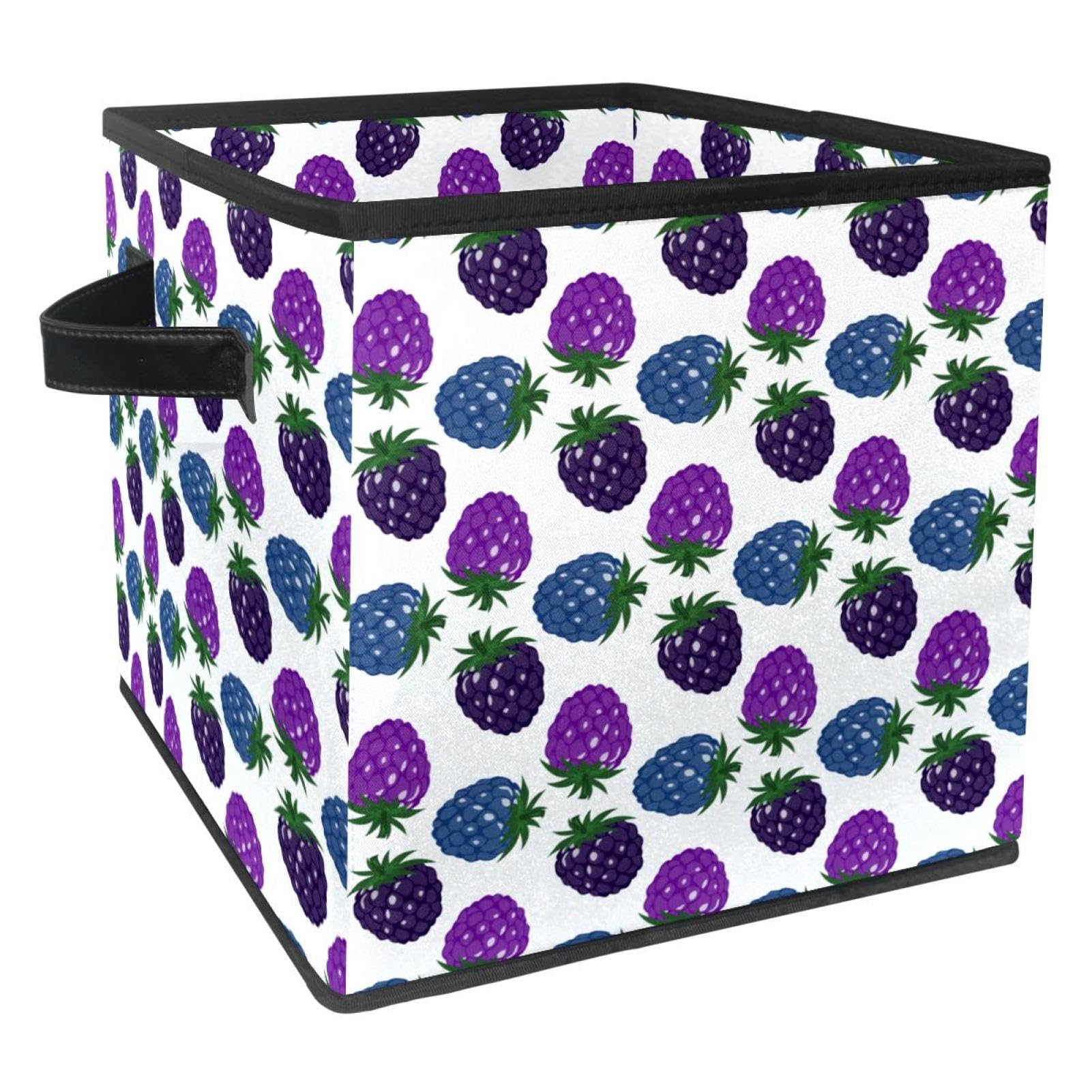 Boîte de rangement pliable mûre en tissu cube avec poignées pour vêtements