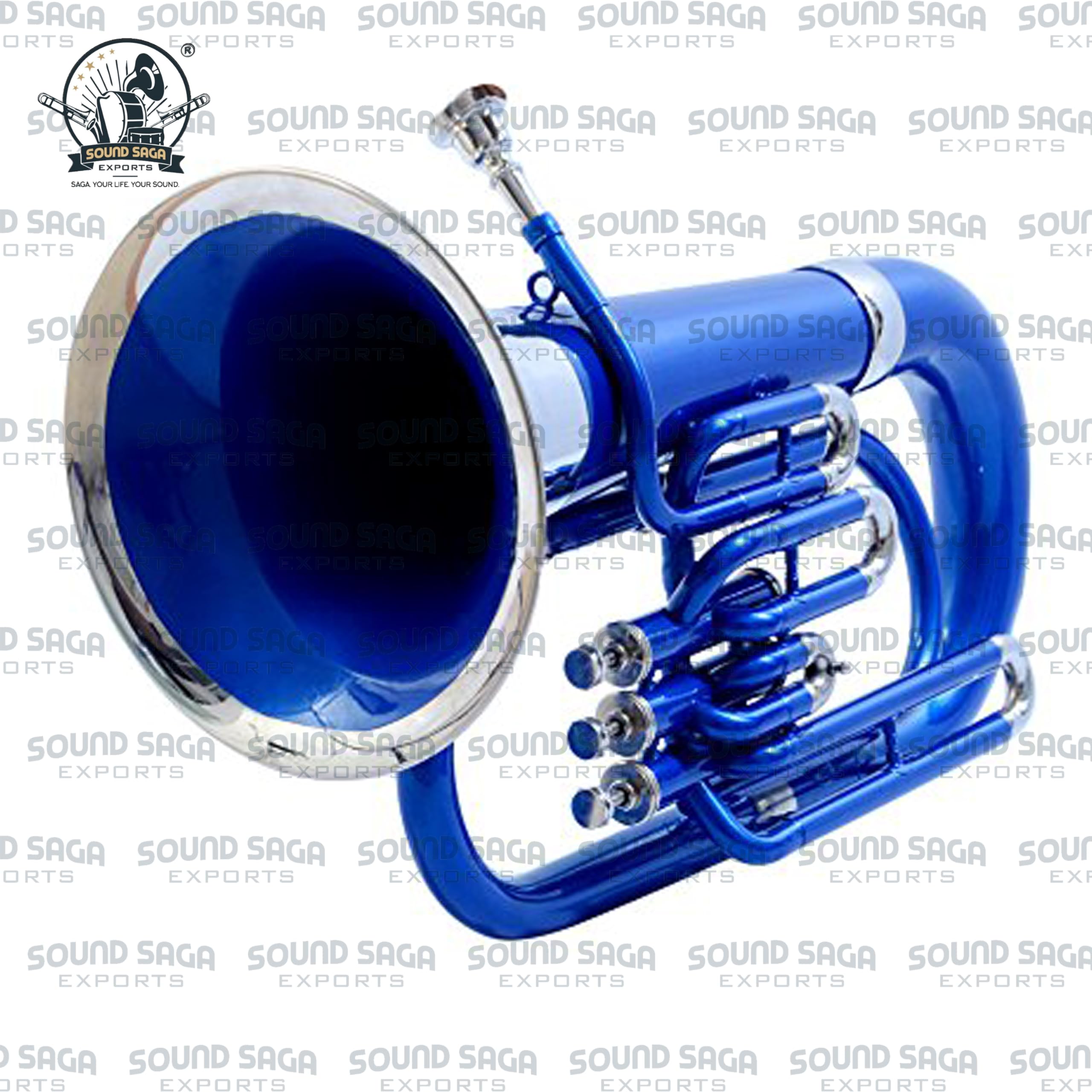 Bb - Instrumento musical de latón de 3 válvulas con boquilla y funda de transporte rígida, instrumento de viento de latón, estudiante y principiante, banda escolar, orquesta y banda de marcha (color