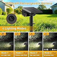 Vista 3 de Solar Spot Lights Outdoor Waterproof IP65, [8 Pack/100 LED/4 Modes] 2-in-1 Solar Landscape Spotlights, Auto On/Off High Lumens Spot Lights for Yard