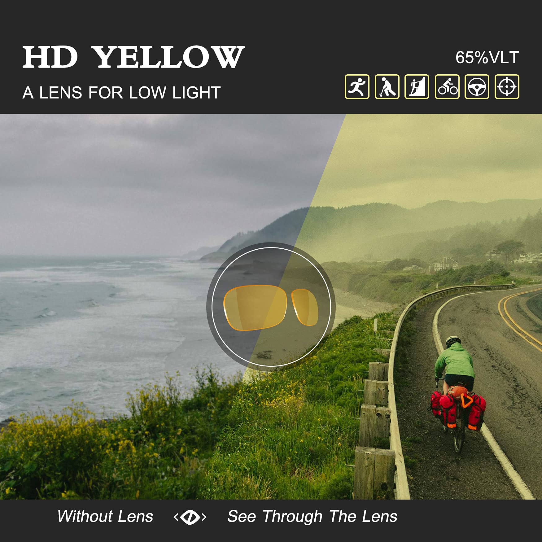 ToughAsNails Lentille de rechange pour lunettes de soleil ténor Bose - HD jaune