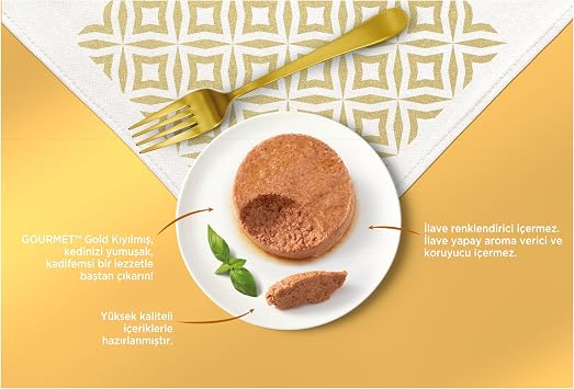 Gourmet Gold Kıyılmış Tavuk Etli, Somonlu, Sığır Etli, Ton Balıklı Yaş Kedi Maması Multipack 85 gr. (12 Al 9 Öde)