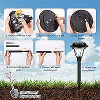 Vista 7 de SUNCKET Luces solares de jardín, luces solares brillantes impermeables al aire libre, luces solares de camino de encendidoapagado automático