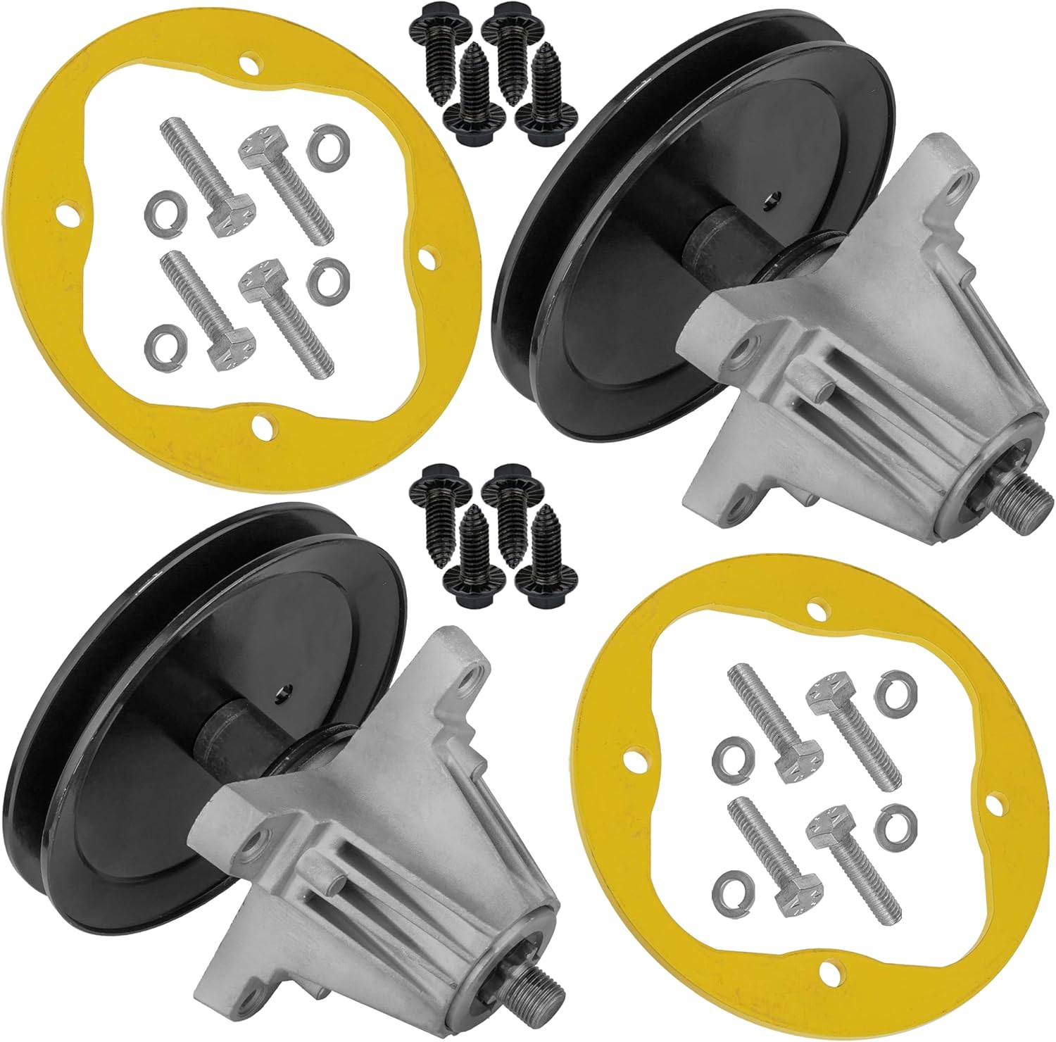 Caltric 2 Spindle Assembly with Deck Compatible with MTD LT46 LX46 / 918-06977A 618-06977 618-06977A