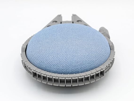 Smart Home Speaker Wall Mount Spaceship-Inspired Holder Stand for Compact Voice Assistants (Blue Sparkle)