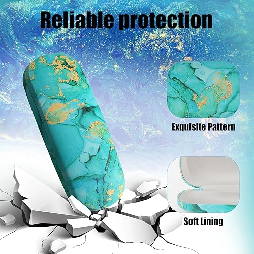 Miniatura 3 de QSCFKL Hard Shell Eyeglasses Case, Protective Hard Glasses Case with Cleaning Cloth Portable Eyewear Case for Women Men