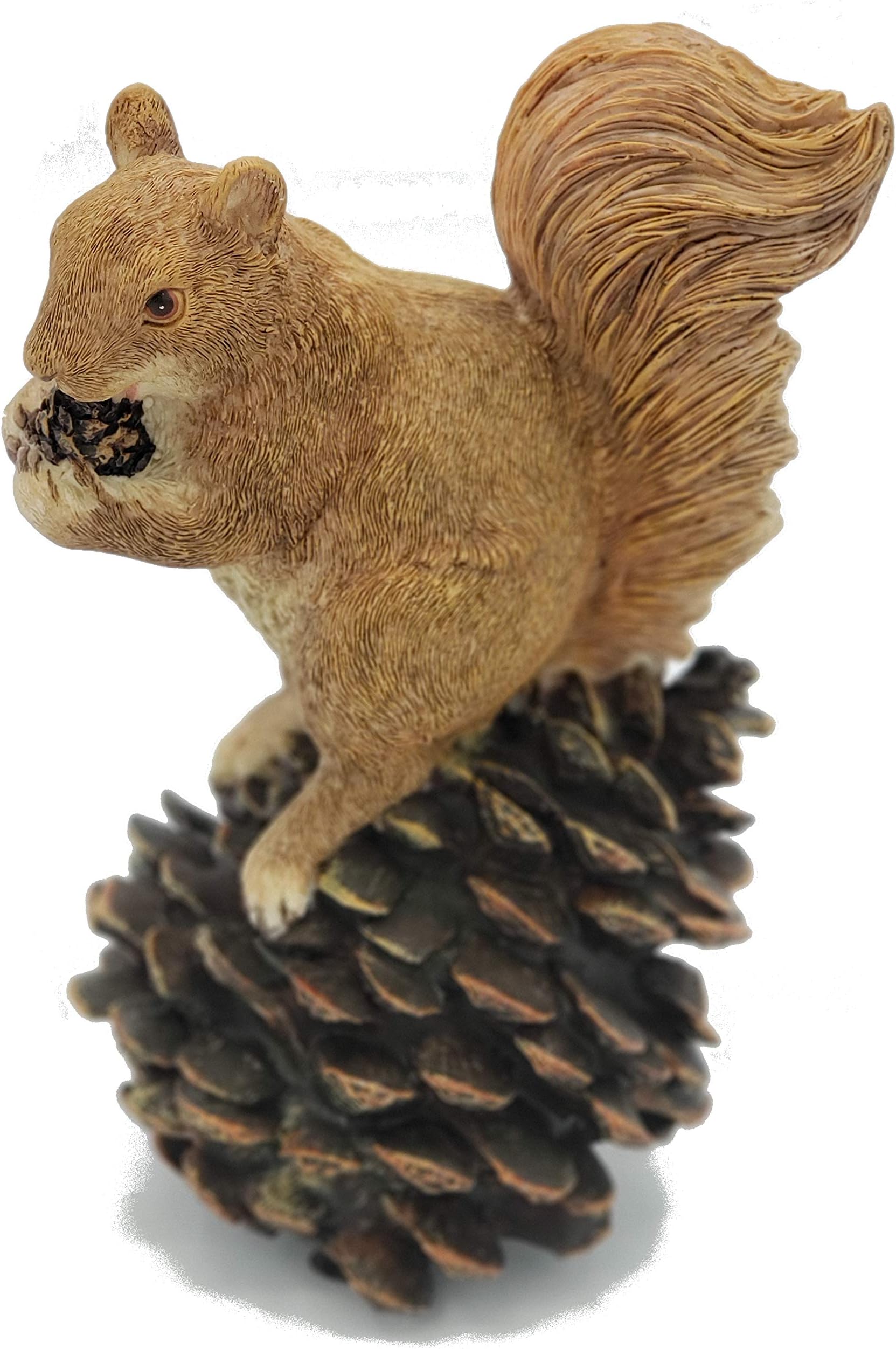 C&F Garden Decor Outdoor Polyresin Squirrel On Pinecone