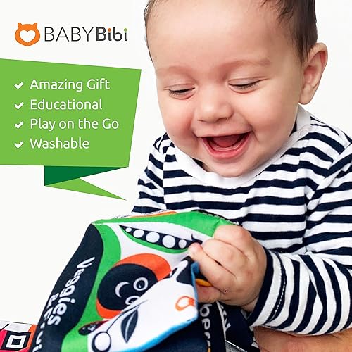 Miniatura 6 de Libros de tela juego de 6 Libros suaves de alto contraste Imágenes en blanco y negro que fomentan el desarrollo infantil adecuado para bebés y niños