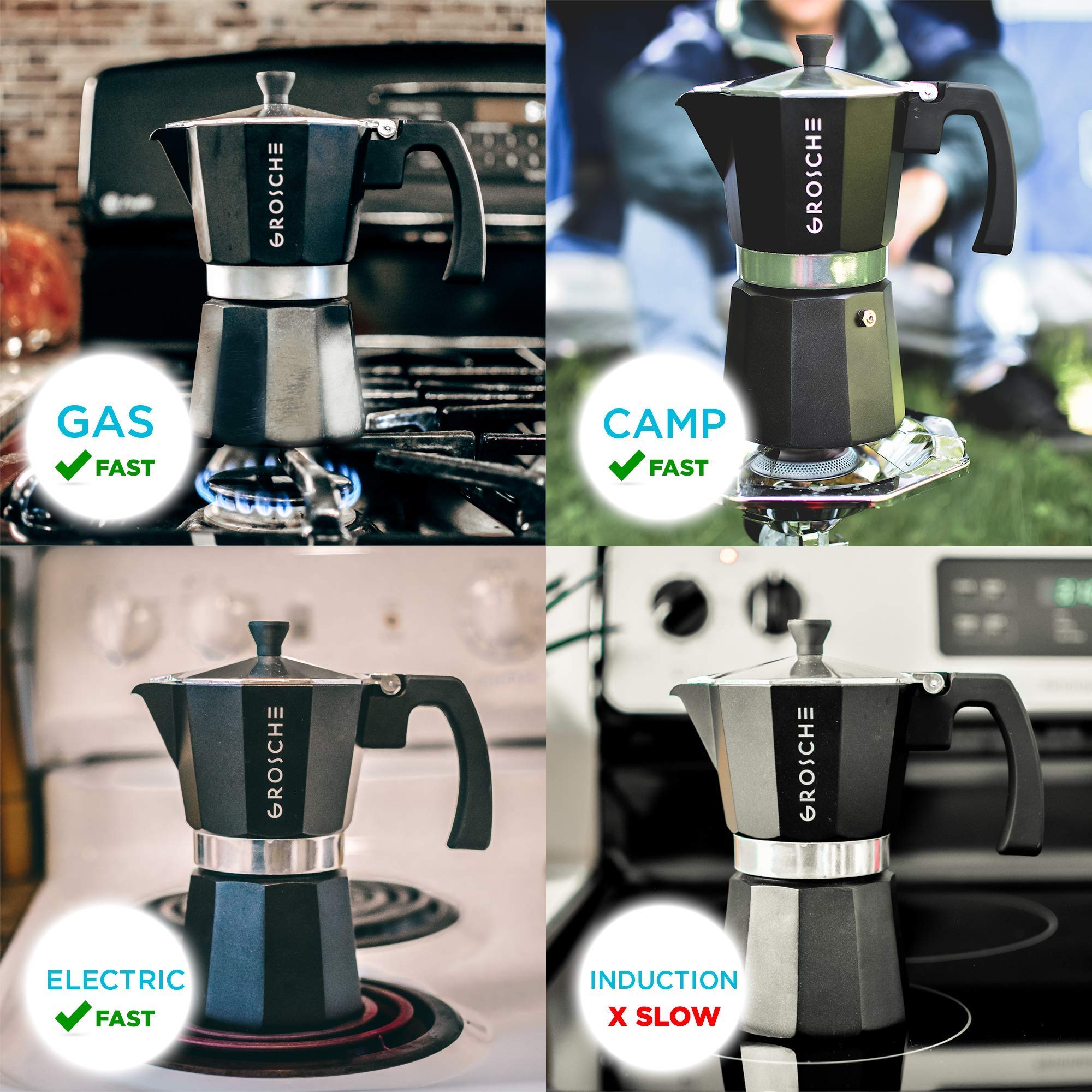 GROSCHE Milano Stovetop Espresso Maker 