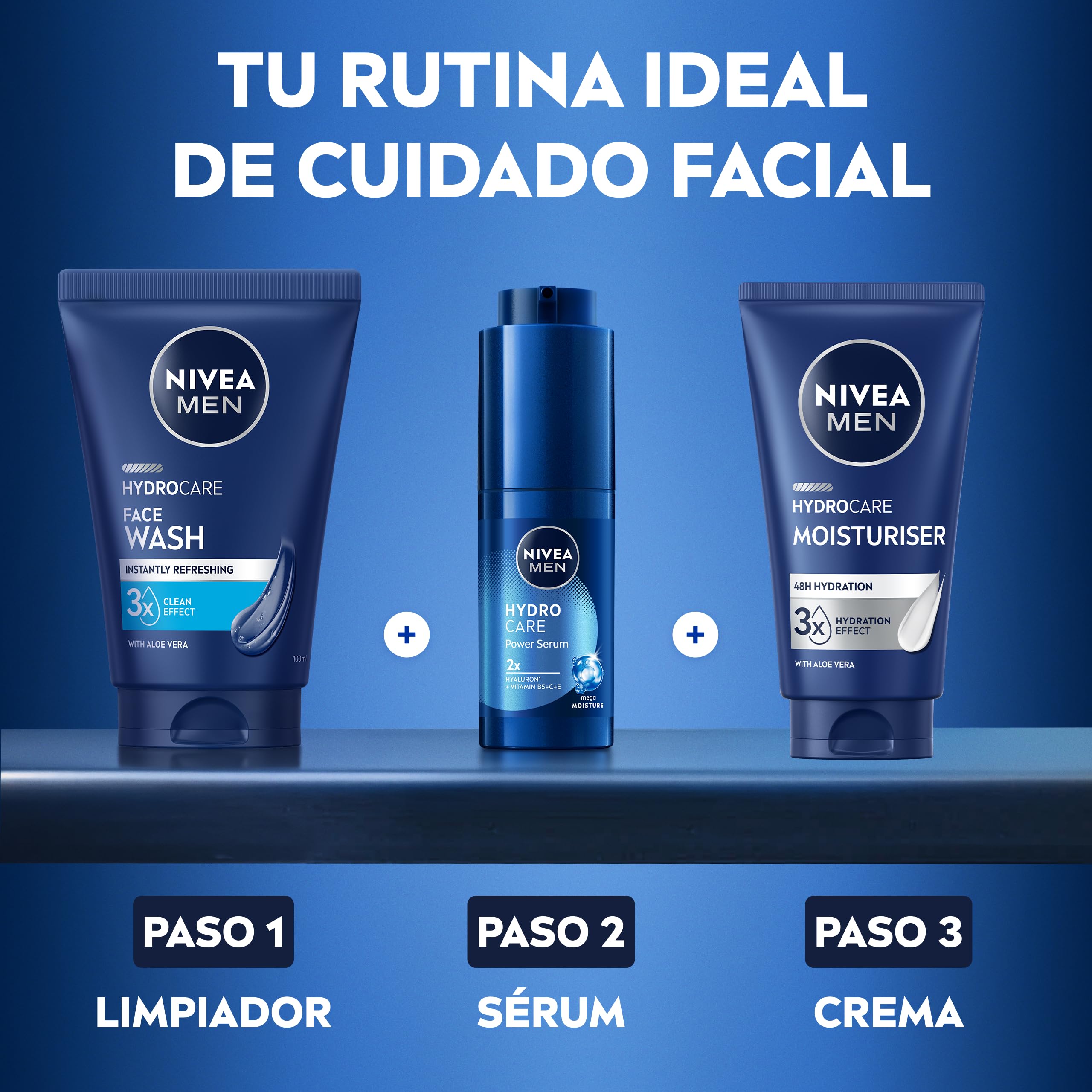 NIVEA MEN HydroCare Power Serum 30 ml - Sérum de Hidratación Intensa con Efecto Prolongado 72h - Protege de la Sequedad - Con Macro y Micro Ácido Hialurónico, Vitaminas B5, C y E - Todo Tipo de Piel — view 6