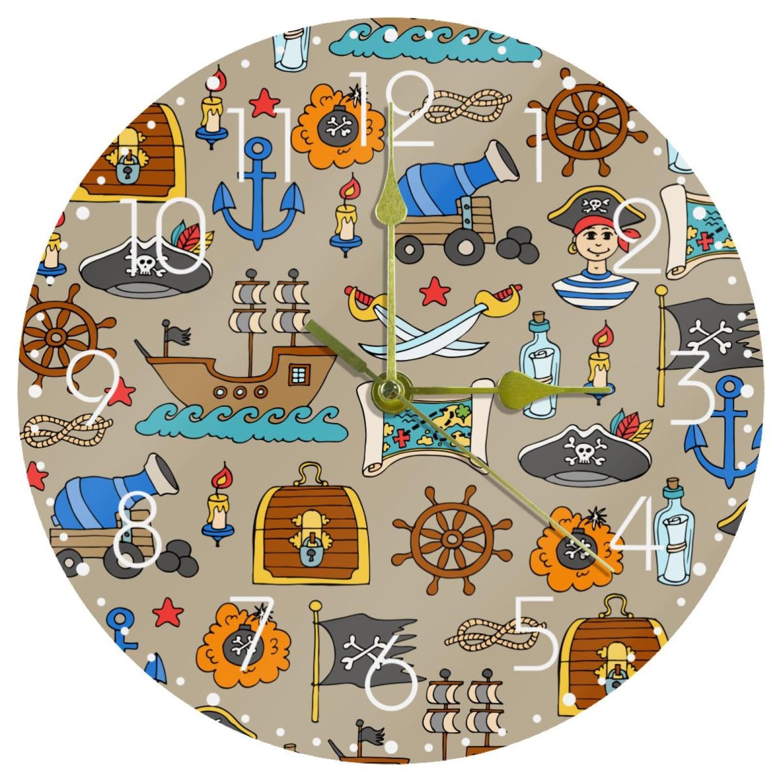 Horloge murale acrylique ronde et silencieuse pour salon et bureau