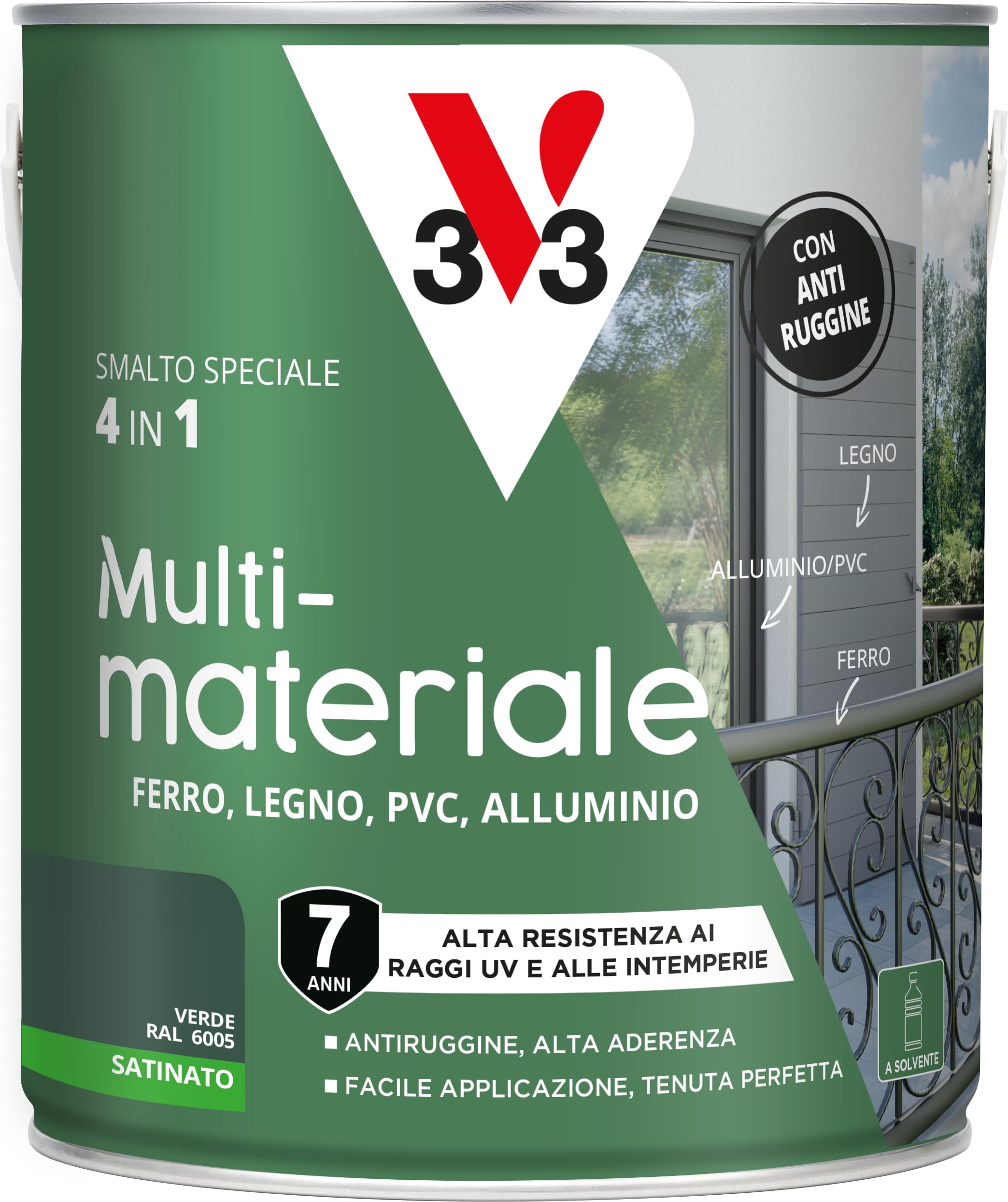 V33 Smalto Multi-Materiale 4 in 1 Verde 2,5L