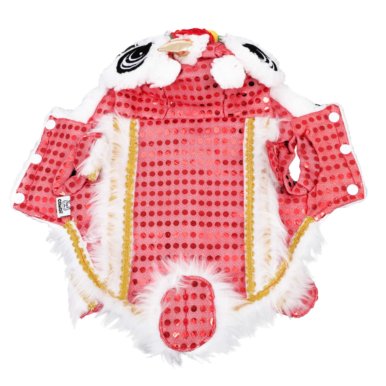 Sosoport 2pezzi Costume Da Cane Stile Danza Del Leone Per Festività Abbigliamento Divertente Per Anno Vestito Per Cani Di Piccole Comodo e Leggero Per Chihuahuas Pomeraniani e Pug