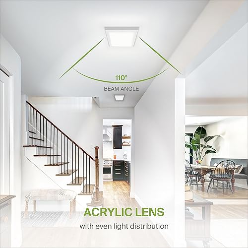 Miniatura 5 de ASD Luz LED de montaje empotrado cuadrada de 5 pulgadas, 10 W, 740 lúmenes, 3000-5000 K, 120 V, 3CCT, regulable, ultra delgada, con certificación