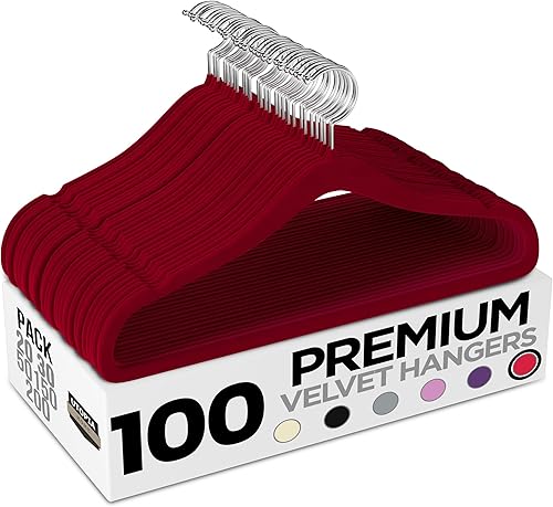 Vista 25 de Utopia Home Velvet Hanger - Paquete de 20 perchas delgadas antideslizantes de lujo para pantalones y abrigos, perchas fuertes que ahorran espacio