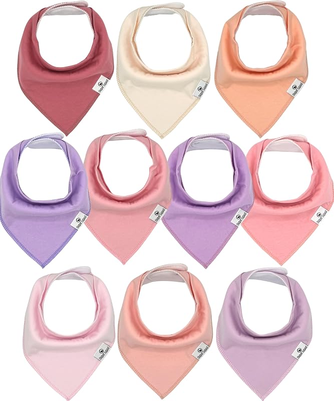Diaper Squad 10-Pack Organic Cotton Baby Bibs for Baby Boy, Girl