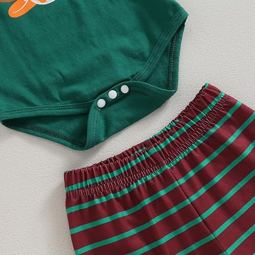 Miniatura 5 de BOIBOKOKO Traje de Acción de Gracias para bebé, niña, niño, sudadera de manga larga, con diseño de pavo, mameluco a rayas, pantalones para correr