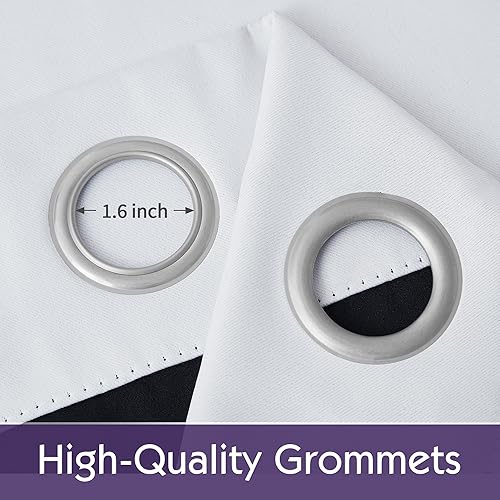 Miniatura 2 de Metro Parlor - Cortinas florales estilo granja 100% opacas, 84 pulgadas de largo, 2 paneles para sala de estardormitorio, patrón púrpura gris,