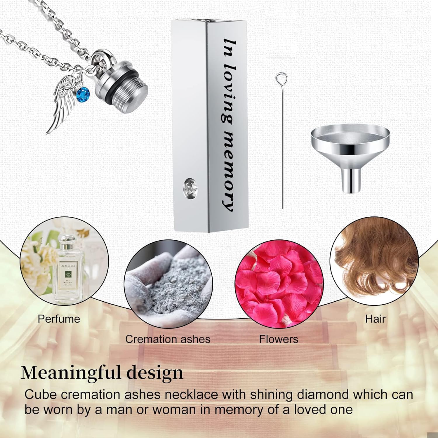 16 Pcs Urn Necklace For Ashes Urn Necklace Stainless Steel Cremation Jewelry For Women Men Cylinder Memorial Necklaces Keepsake Pendant With Funnel(Silver,Black) - Image 7