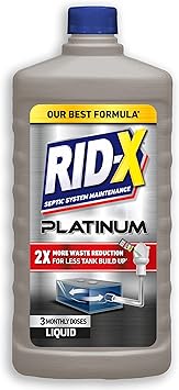 RID-X Septic Tank Treatment Platinum Liquid 3 Month Supply - Our Best Formula with x2 More Waste Reduction