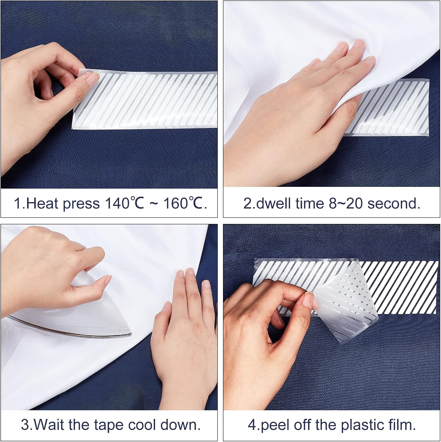 GORGECRAFT 2" x 33ft Silver Reflective Stripe Tape Heat Iron on Transfers High Visibility Safety Warning Vinyl Film Cloth Patches for T-Shirt Canvas Bag Clothing Fabric DIY Decorations Accessories