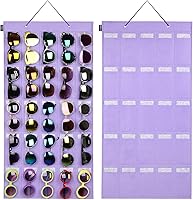 Vista 12 de AROUY Organizador de gafas de sol, organizador de gafas con bolsillo para colgar en la pared - Organizador de gafas de sol con 16 ranuras de fieltro