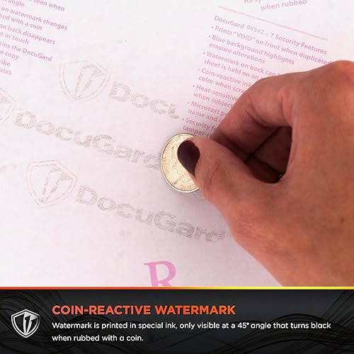 Miniatura 5 de DocuGard Papel de Seguridad Médica Avanzada para Imprimir Recetas y Prevenir Fraudes, Aprobado por CMS, 7 Características de Seguridad, Seguro para