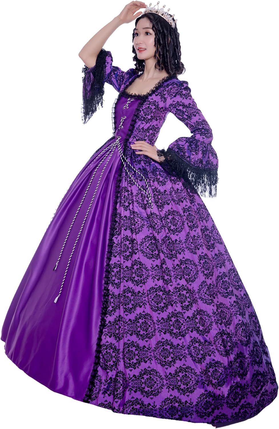 CountryWomen 18th Century Women's Rococo Ball Gown Victorian Masquerade Theme Costumes - Image 2