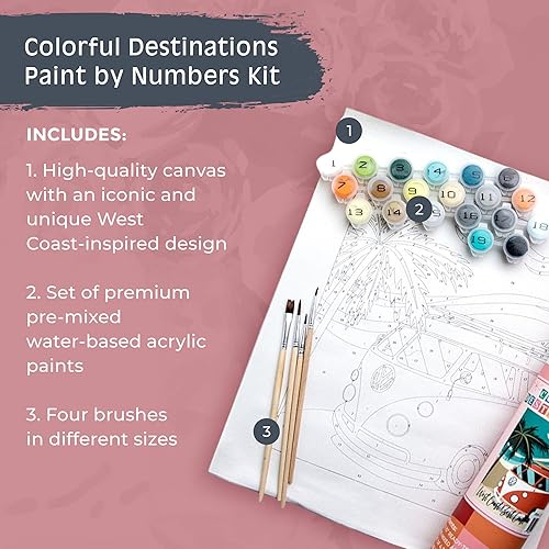 Miniatura 2 de Pink Picasso Kits de pintura de destinos coloridos por números para adultos y adolescentes  Kits de pintura de lienzo únicos para bricolaje Kit de