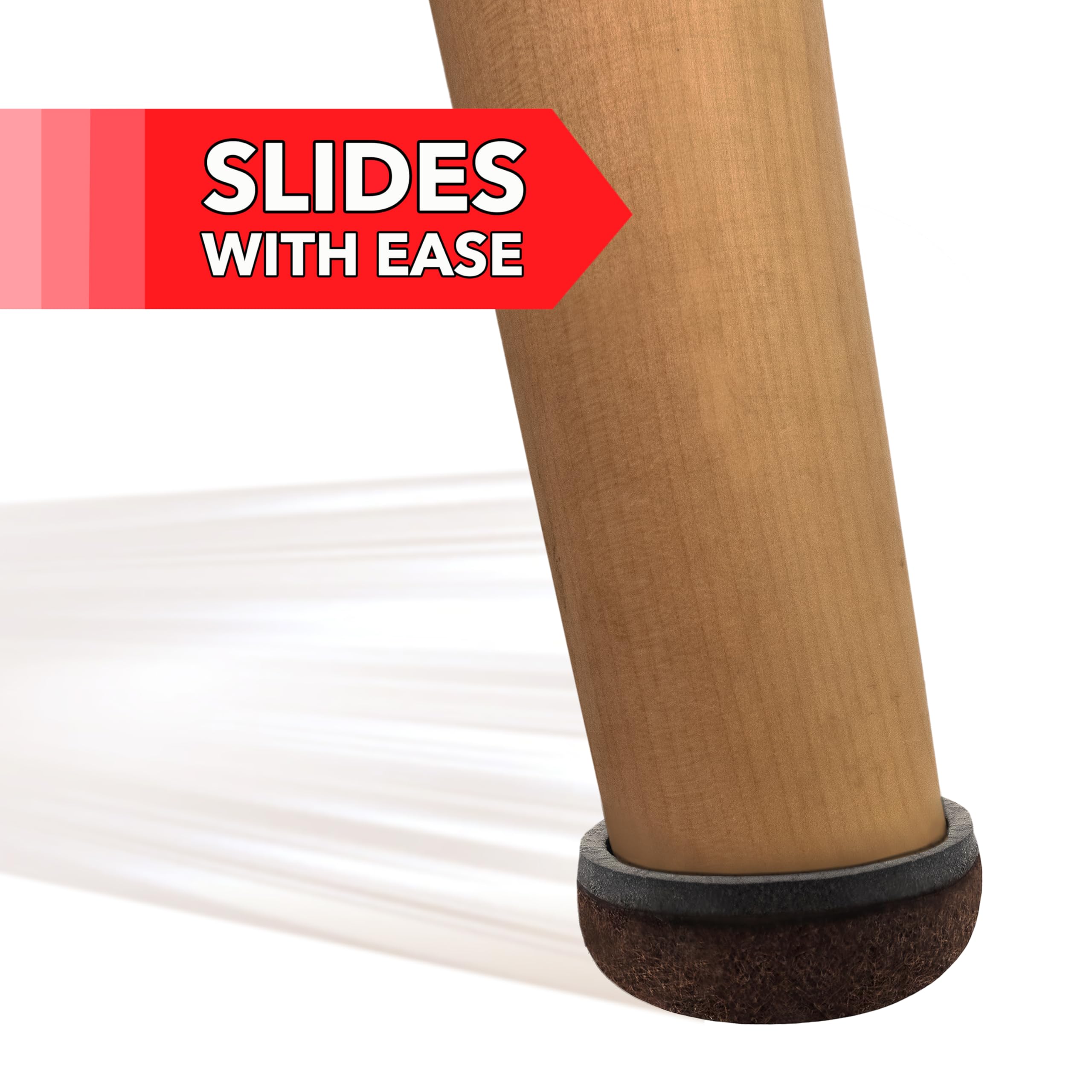 Super Sliders 1 Round Formed Secure Reusable Felt Furniture Sliders for Hard Surfaces Noise-Reducing Adhesive Furniture Moving Pads — view 2