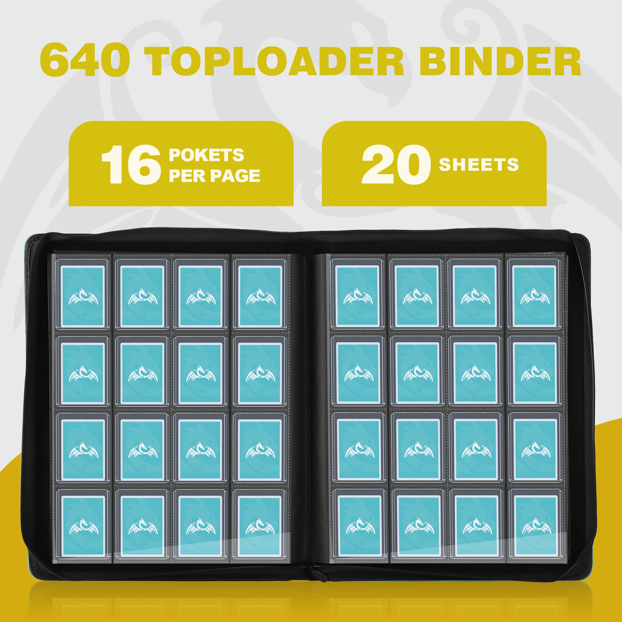 TCGPRO 16 carpetas de bolsillo para tarjetas coleccionables de 3 x 4 pulgadas con fundas, color verde