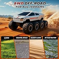Vista 2 de Auto de control remoto anfibio, camioneta todoterreno 8WD, camión monstruo 1:14, juguetes para niños a control remoto, camiones RC impermeables