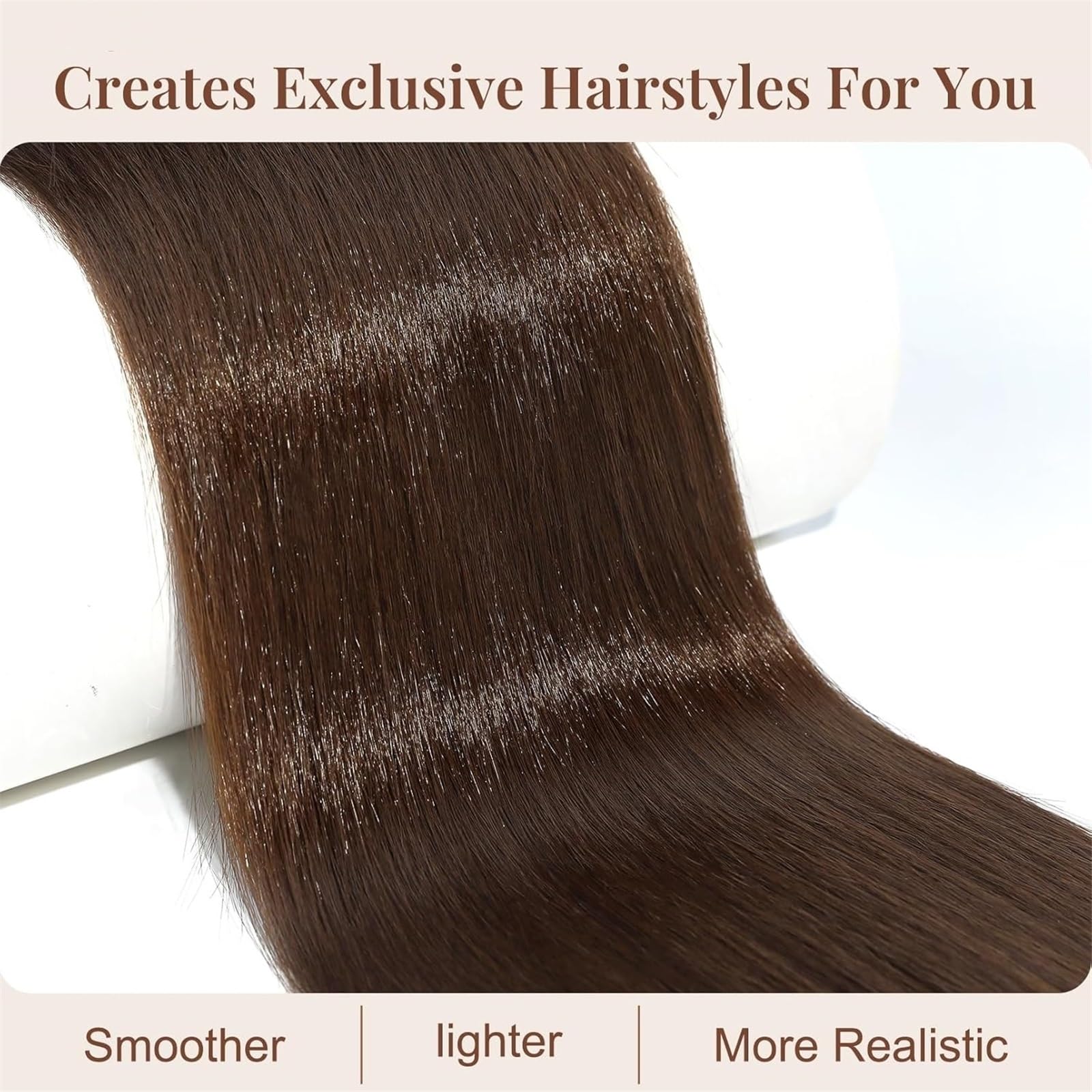 Donne #4 Extension for capelli con clip for coda di cavallo dritta coulisse, 100% umani Uso quotidiano(20inches)