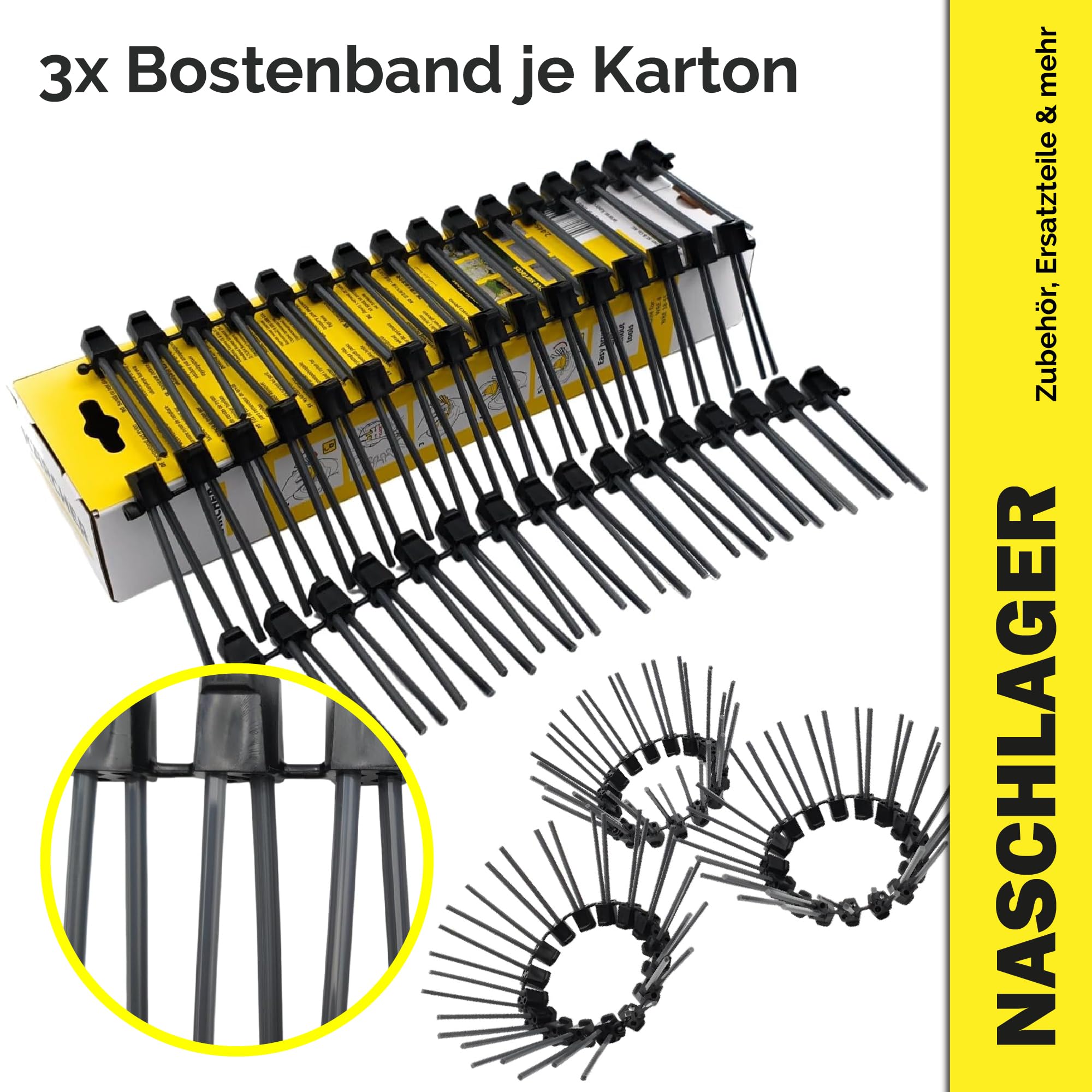 Borstenband 9 Stück kompatibel für Kärcher WRE 18-55 Unkrautentferner (Originalzubehörteil) Akku Wildkrautbürste Ersatzring für Terrassenreiniger Fugenreiniger Rasentrimmer Pflasterfugen