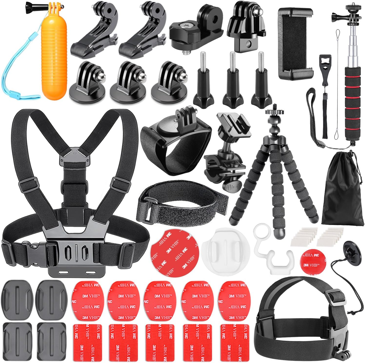 Higatful Brustgurt-Set Für Insta 360 X4 X3 X2 X ACE Pro ONE RS R GO 2 3, Kompatibel Mit GoPro Hero 12 11 10 9 8 7 6 5 4 3+ Max, DJI Osmo Action 4 3 2 Kameras