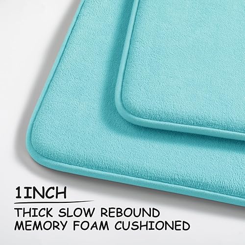 Miniatura 4 de YIHOUSE Tapete de baño de espuma viscoelástica extra grueso, antideslizante, absorbente, suave, lavable a máquina, 16 x 24 pulgadas, color marrón